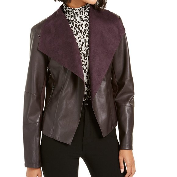 Bar III Jackets & Blazers - NWT Bar III Flyaway Faux-Leather Jacket XS